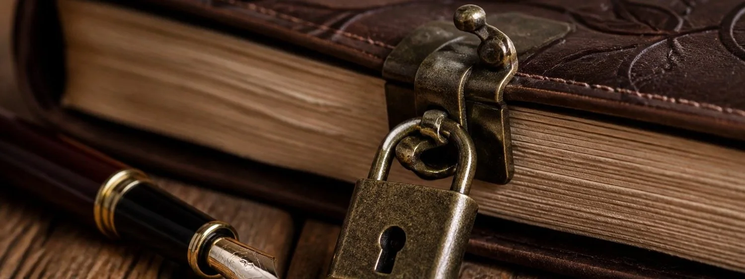 locked diary journal with key and private writing pages